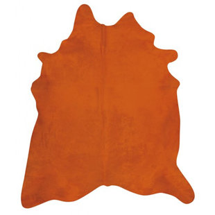 PERGAMINO Handmade Cowhide Orange Rug