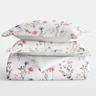 BECKY CAMERON Down-Alternative Comforter Set in Meadow Floral Stripe