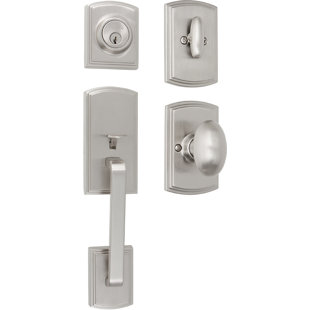 DELANEY HARDWARE Handleset with Single Cylinder Deadbolt and Door Knob and Rosette