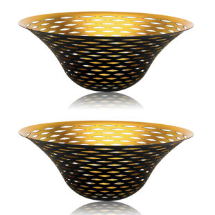 APPENIN WINTER PARK CORP Floor Lamp Shade Replacement For Floor Lamp Shade - 12.2X4.9X7.5 Inches Fitting Opening 1.65" Etching Lozenge Metal Lamp Shade, Set Of 2 (Black Gold)