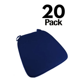 Silver 2" Thick Chiavari Chair Pad, Seat Cushion With Hook & Loop Fastener Straps, 20 Pad Bundle By Chivari (Set of 20)