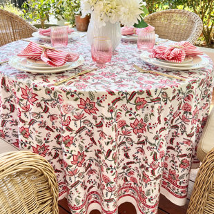 DECOR MANTRA Chintz Multicolour Round Tablecloth