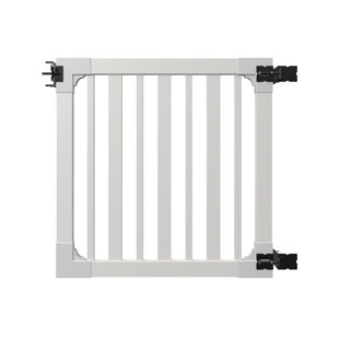 WAMBAM NO-DIG FENCE 50.5in H x 48in W (1 Gate) No Dig WamBam Sturbridge Gate Kit, White Vinyl Picket Yard Fence Gate with Hardware Included for Sturbridge Fence Kit, Durable Outdoor Gate for Yard or Pool, BL19104