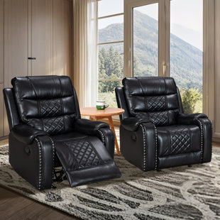 HLIKE Air Leather Rocker Recliner Chair Single Sofa With Comfortable Arm And Back Set Of 2
