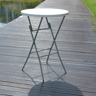 BROSISINCORP 32 Inch Round Plastic Bar Height Folding Event High Cocktail Table