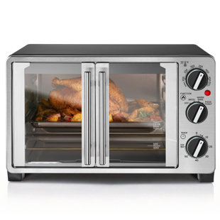 ALL AMERICAN FURNITURE & MATTRESS, INC Double French Door Countertop Toaster Oven, Bake, Broil, Toast, Keep Warm, Fits 12" Pizza, 25L Capacity