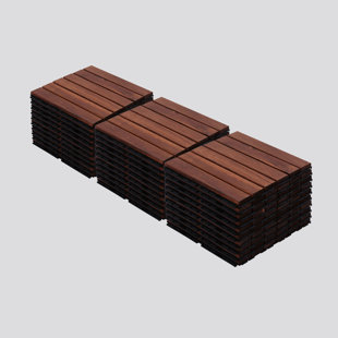 BEST ROBE EVER 30 PCS Acacia Hardwood Interlocking Deck Tiles, 12"X12", Waterproof Outdoor Flooring