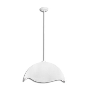 GEORGE KOVACS BY MINKA George Kovacs Eclos 23" Wide1 Light Pendant In Textured White W/Silver Leaf Finish