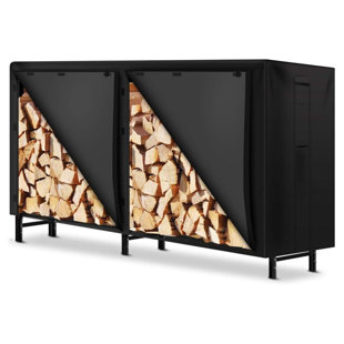 FREEPORT PARK® Kanagy 8ft Heavy Duty Weatherproof Firewood Log Rack Cover