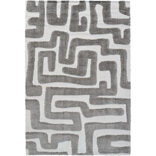 ABACASA Luna Meara Gray And Ivory Recycled Polyester Area Rug