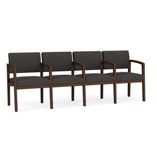LESRO Lenox Wood Waiting Reception 4 Seat Tandem Seating Wood Frame