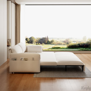 KEYLY INC 63.8" 3-in-1 Convertible Pull Out Sofa Bed with Side Storage