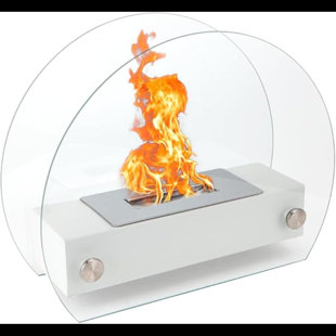 INVENITIAH NEWIMAGE Tabletop Fire Pit, Fire Bowl 13.5" L Portable Tabletop Fireplace Clean Burning Bio Ethanol Ventless Fireplace For Indoor Outdoor Patio Parties Events(White)