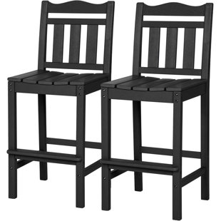 NALONE Outdoor 44" Bar Chair, Adirondack Bar Stools Set Of 2