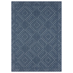 OBEETEE Crosshatch Power Loomed Indoor/Outdoor Rug