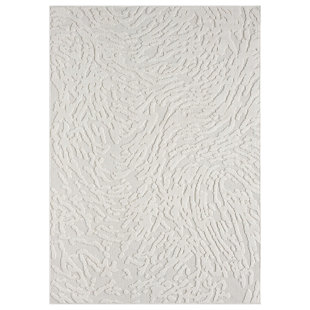 OBEETEE Topo Relief Power Loomed Indoor/Outdoor Rug