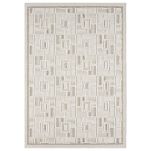 OBEETEE Harmonic Tile Power Loomed Indoor/Outdoor Rug