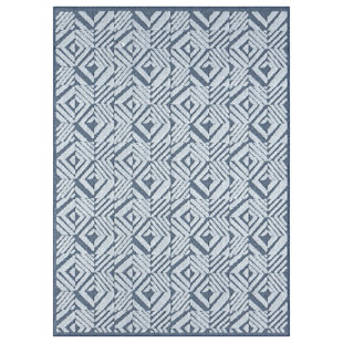 OBEETEE Diamond Tile Cascade Power Loomed Indoor/Outdoor Rug