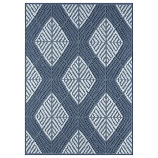 OBEETEE Diamond Mirage Power Loomed Indoor/Outdoor Rug