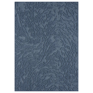 OBEETEE Topo Relief Power Loomed Indoor/Outdoor Rug