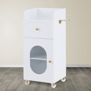 NEWACME LLC Storage Rolling Cart with Lockable Wheels, Tool Holder, Trolley for Salon