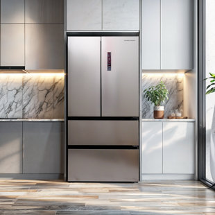 Hamilton Beach, 17.9 Cu. Ft. French Door Refrigerator, Electronic Digital Temperature, Platinum