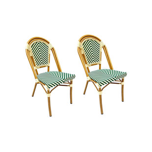 Armless, French Bistro Patio Dining Chair By Chivari, 2 Chair Bundle By Chivari (Set of 2)