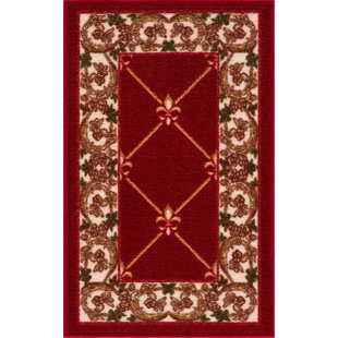 DIAGONA DESIGNS Slip-Resistant, Non-Adhesive, Durable, Stain-Resistant, Washable 20X32 In. Mat To Enhance Safety, Protect And Reduce Noise, French Fleur De Lis Design