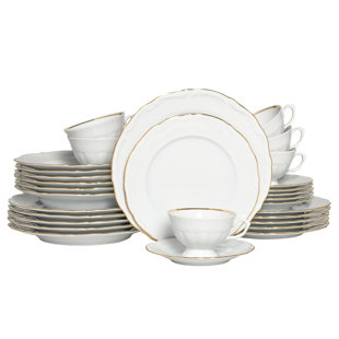 CREATABLE Maria Theresia 30 Piece Porcelain China Dinnerware Set - Service for 6