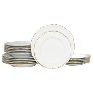CREATABLE Maria Theresia 18 Piece Porcelain China Dinnerware Set - Service for 6