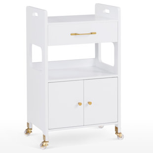 NEWACME LLC Utility Cart with Lockable Wheels, Trolley with Storage Drawer