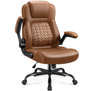 INBOX ZERO High Back Office Chair, Ergonomic Big and Tall Desk Chair, Adjustable Flip Up Armrest Executive Chair Made of PU Leather, Computer Chair for Gaming Desk