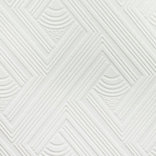 Superfresco Paintable Geometric White Durable Heavy Duty 10m x 52cm Matte Wallpaper Roll