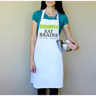 LOVE YOU A LATTE SHOP 100% Cotton Zombies Eat Brains Don't Worry You're Safe Apron