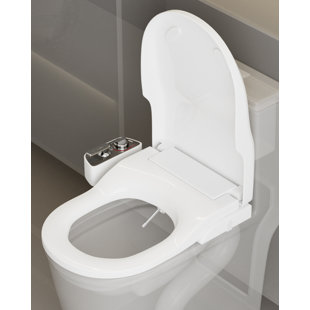 GREENEVER Non-Electric Bidet Seat for Elongated Toilets Rear and Front Wash Self-Cleaning Dual Nozzle