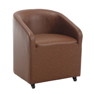 HOKKU DESIGNS Upholstered Barrel Back Dining Chair With Swivel Casters Modern Arm Side Chair For Dining Room/Kitchen (Set Of 1)