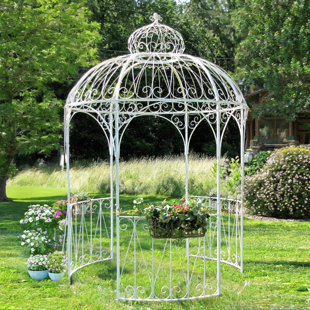 ZAER LTD INTERNATIONAL 6.5 Ft. W x 6.5 FT. D Iron Patio Gazebo