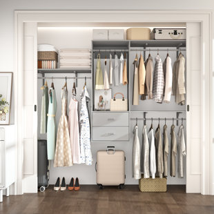 REBRILLIANT 20.47'' - 96'' W Closet System With 2 Wood Drawers