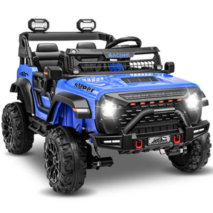 DREAMDWELL HOME 24V 9AH 2 Seater Kids Ride On Car Truck With Parent Remote Control, 2WD/4WD, 4X100w Motor, MP3 Music, LED Lights, Spring Suspension