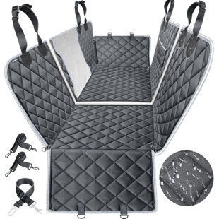 APPENIN WINTER PARK CORP 6-In-1 Dog Car Seat Cover For Back Seat, Waterproof Dog Car Hammock 40/60 Split Dog Seat Cover With Mesh Window And Side Flap Pets Car Seat Protector Dog Backseat Cover For Cars, SUV, Truck