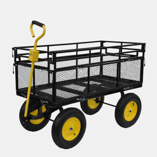 GO PEAK TRACK Big Wagon Cart Garden Cart Trucks Make It Easier To Transport Firewood Yellow+Blackb