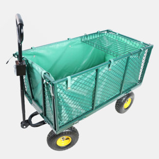 GO PEAK TRACK Flower Cart Garden Flower Cart Is Easier To Transport Firewood (Green+Cloth Bag)