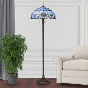 CHARLTON HOME® Modesti 64"H Tiffany-Stained Glass Floor Lamp