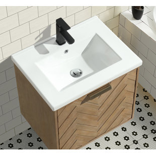 ARI KITCHEN & BATH Carlsbad 24'' Single Bathroom Vanity With Ceramic Top