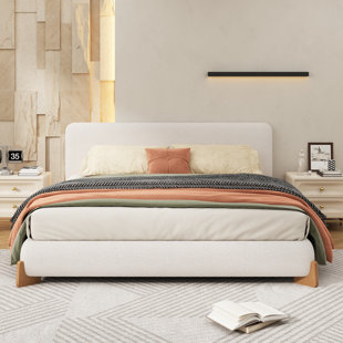 NFUSION Wesson Elegant Boucle Upholstered Bed