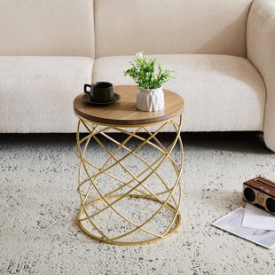 NFUSION Orlando Round Metal Hollow Side Table