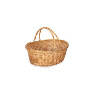HIGHLAND DUNES Wicker Swing Handled Shopping Basket