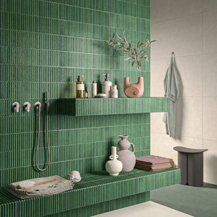 ENCORE SURFACES Homey Stripes 12" x 24" 3D Kit Kat Fluted Porcelain Wall Tile