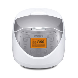 CUCKOO ELECTRONICS CUCKOO CR-0632F 6-Cup (Uncooked) / 12-Cup (Cooked) Micom Rice Cooker with Nonstick Inner Pot, 11 Menu Modes, LCD Display, Fuzzy Logic Tech, Auto Clean (White/Grey) Multifunctional Rice Maker and Warmer