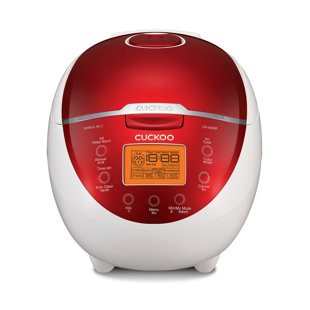 CUCKOO ELECTRONICS CUCKOO Micom Rice Cooker & Warmer, 6 cups, LCD-Display 11-Menu Options, Turbo, Mixed, and Brown/GABA, Porridge, Steam MultiCook, My Mode, 16-Various Cooking Methods, Red/White